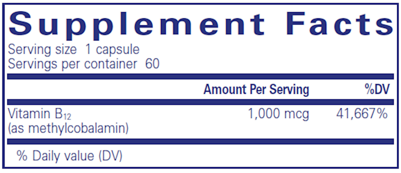 Methylcobalamin 1000 mcg 60 vcaps Curated Wellness