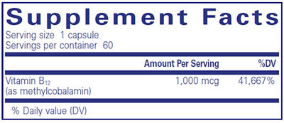 Methylcobalamin 1000 mcg 60 vcaps Curated Wellness