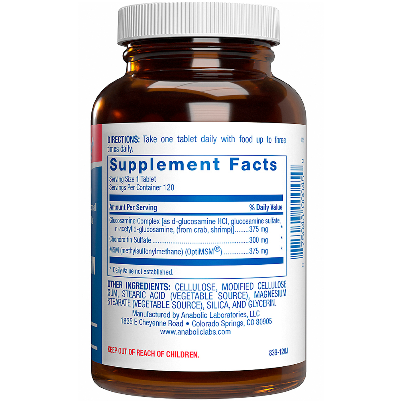 Glucosamine Chondroitin MSM 120ct Curated Wellness