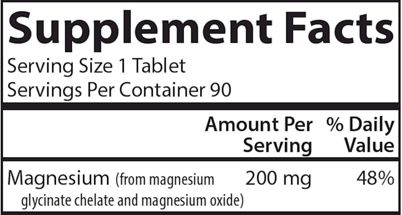 Chelated Magnesium 200 mg  Curated Wellness