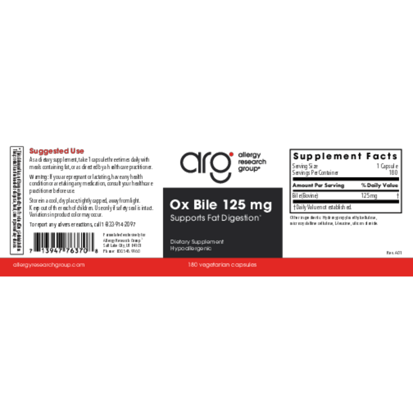 Ox Bile 125 mg  Curated Wellness