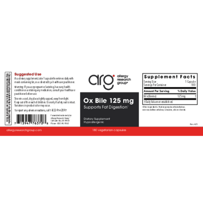 Ox Bile 125 mg  Curated Wellness