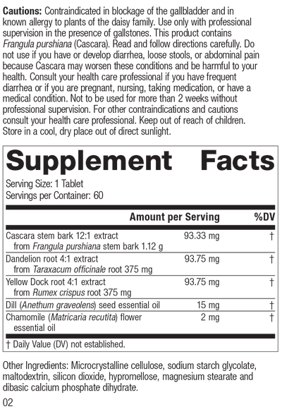 Colax, 60 Tablets Rev 01 Supplement Facts