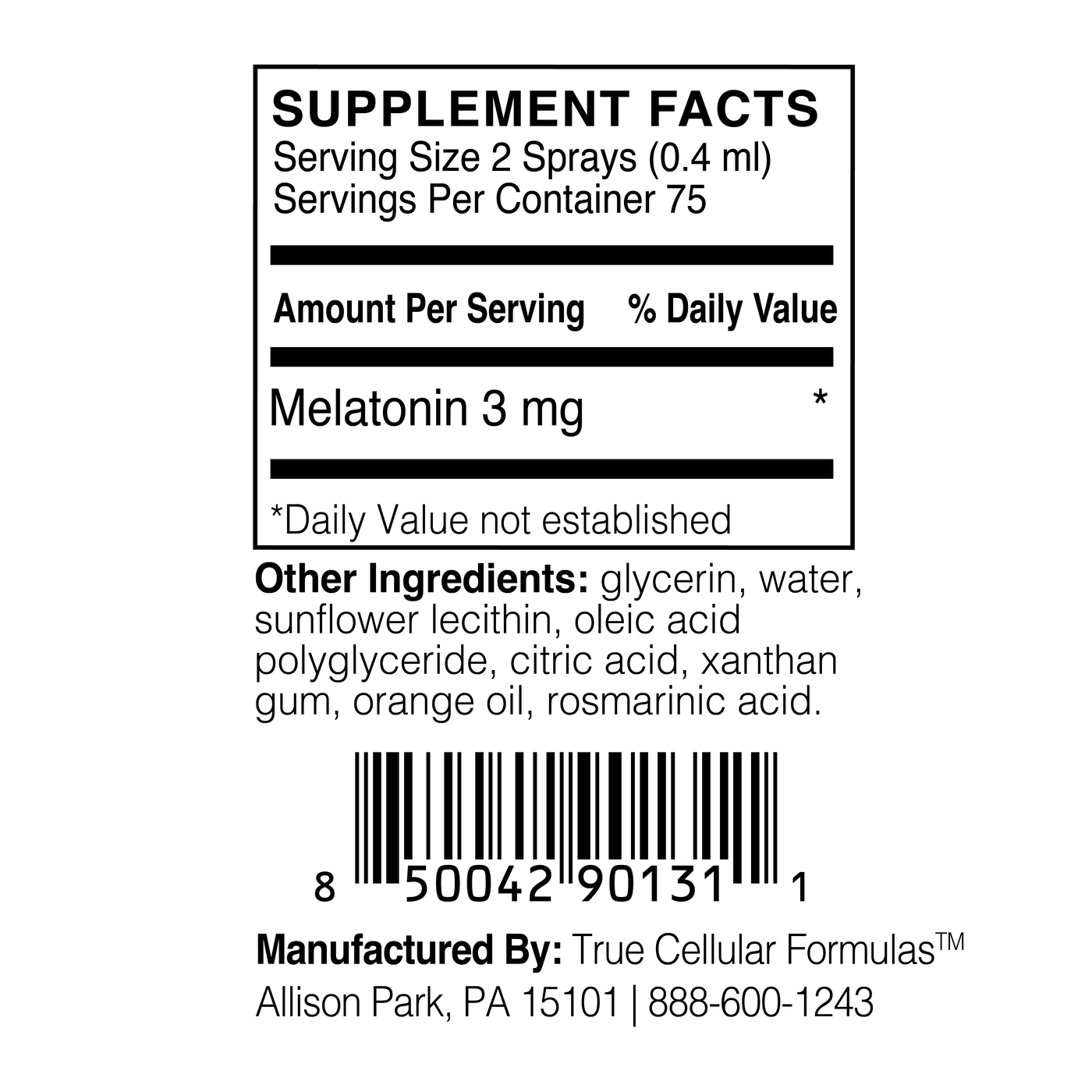 TruMelatoninPlus - Melatonin Spray