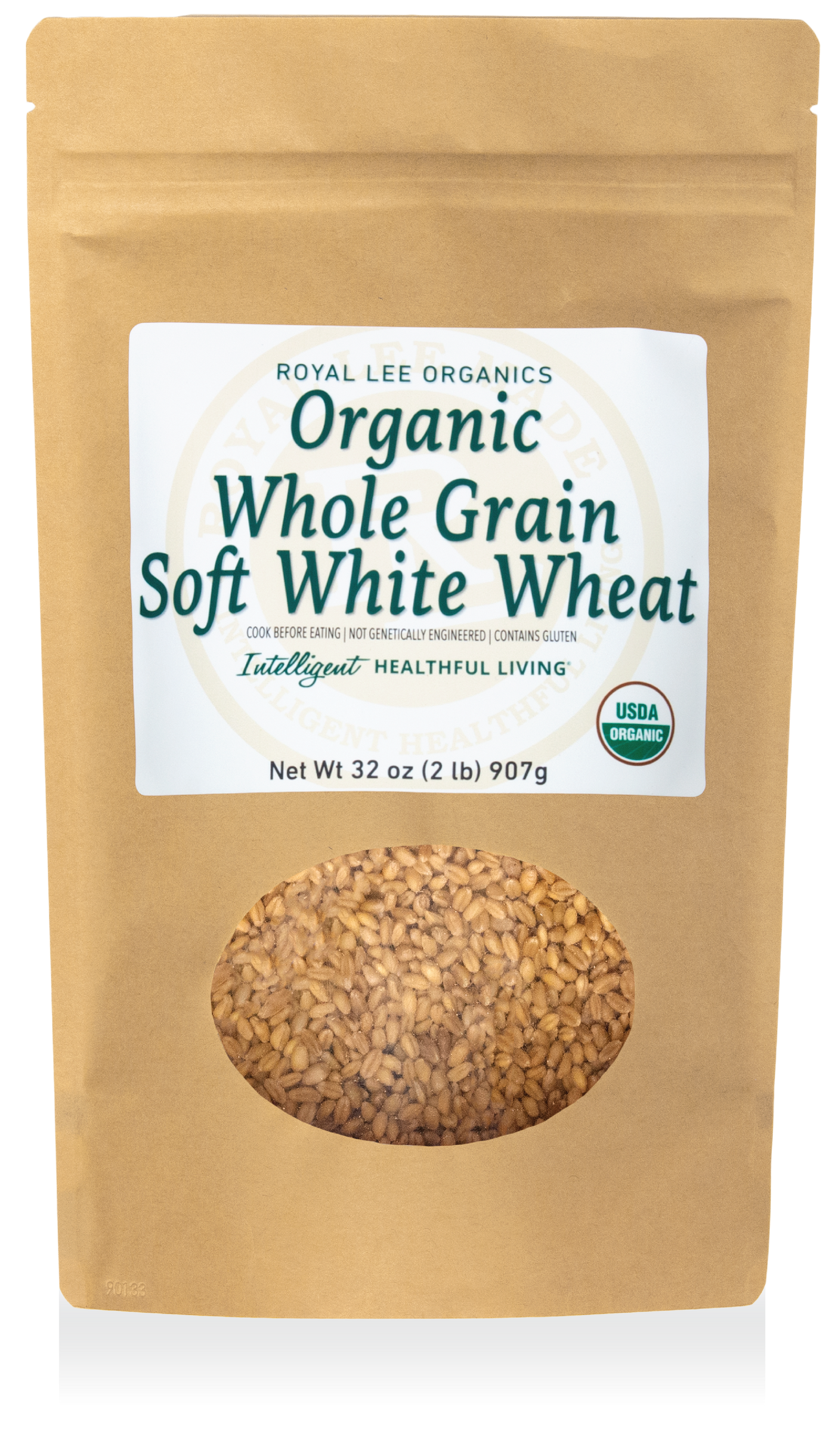 Soft White Wheat Berries, 2lb kraft bag