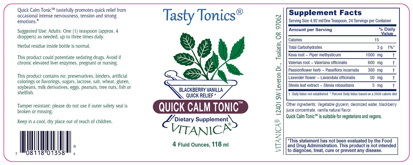 Quick Calm Tonic 4 fl oz Curated Wellness