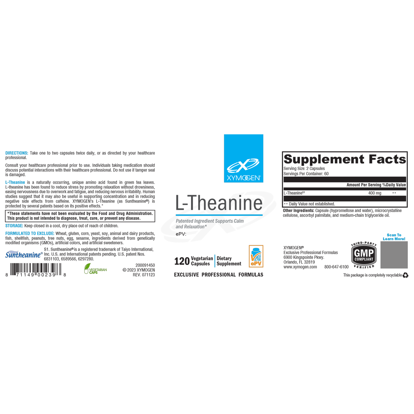 L-Theanine 120c Curated Wellness