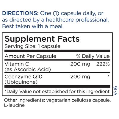 CoQ10 200 mg 60 caps Curated Wellness