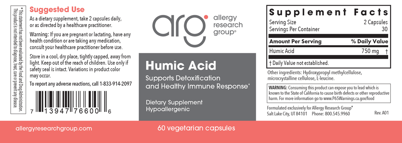 Humic Acid Membrane-Active 60vcaps Curated Wellness