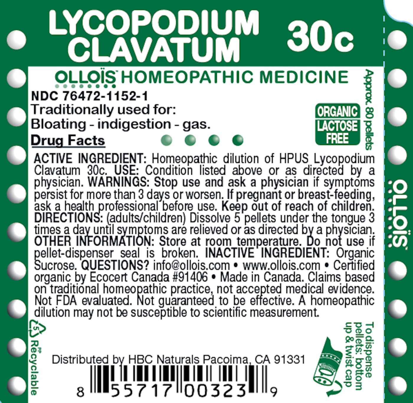 Lycopodium Clavatum 30c Pellets, 80ct Curated Wellness