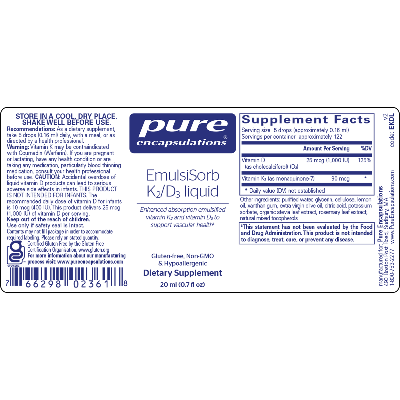 EmulsiSorb K2 D3 liquid  Curated Wellness