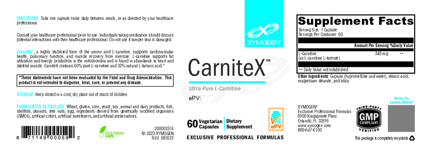 CarniteX 60 Capsules Curated Wellness