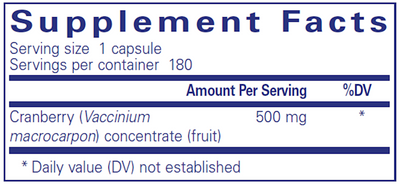 Cranberry NS 500 mg 180 vcaps Curated Wellness