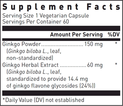 Ginkgo Biloba Max-V  Curated Wellness