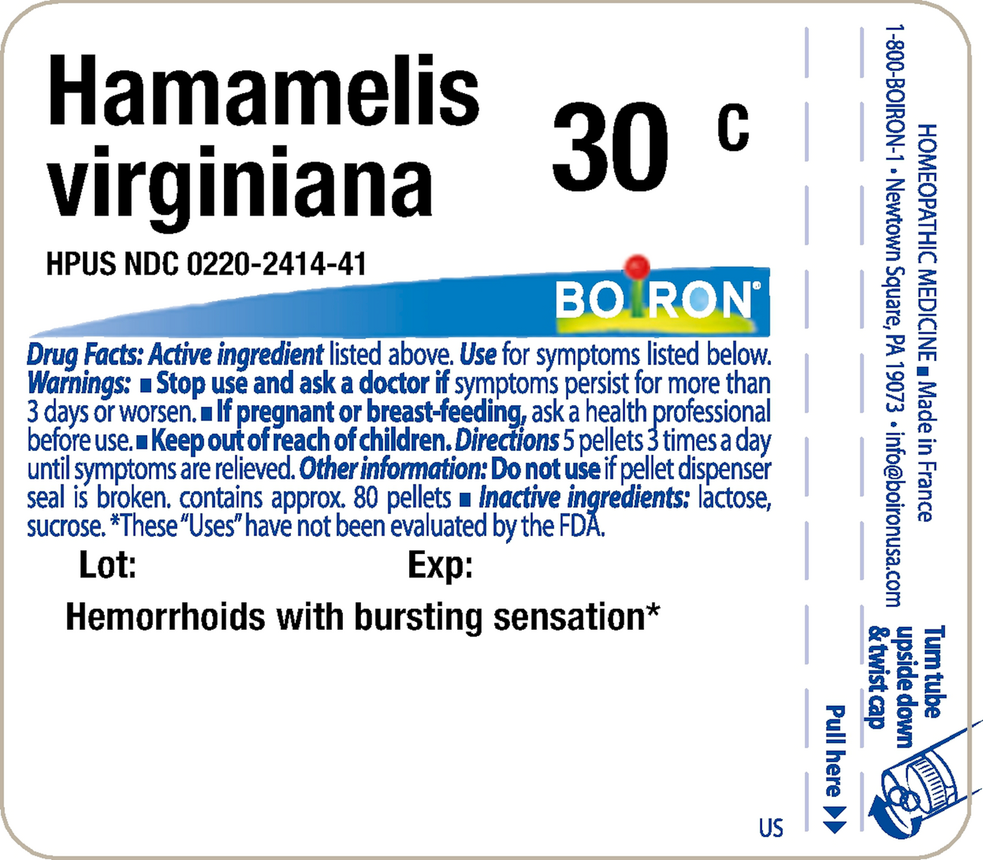 Hamamelis virginiana 30C 80 plts Curated Wellness
