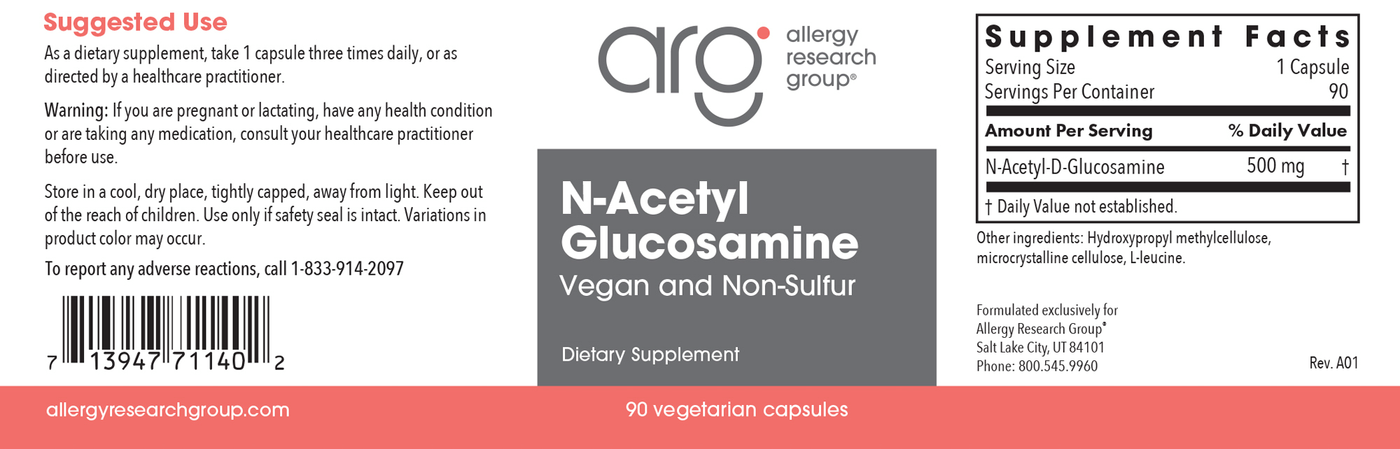 N-Acetyl Glucosamine 500 mg 90 caps Curated Wellness