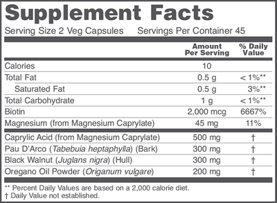 OrthoFlora Yeast Support 90 vcaps Curated Wellness