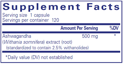 Ashwagandha 500 mg 120 Capsules Curated Wellness