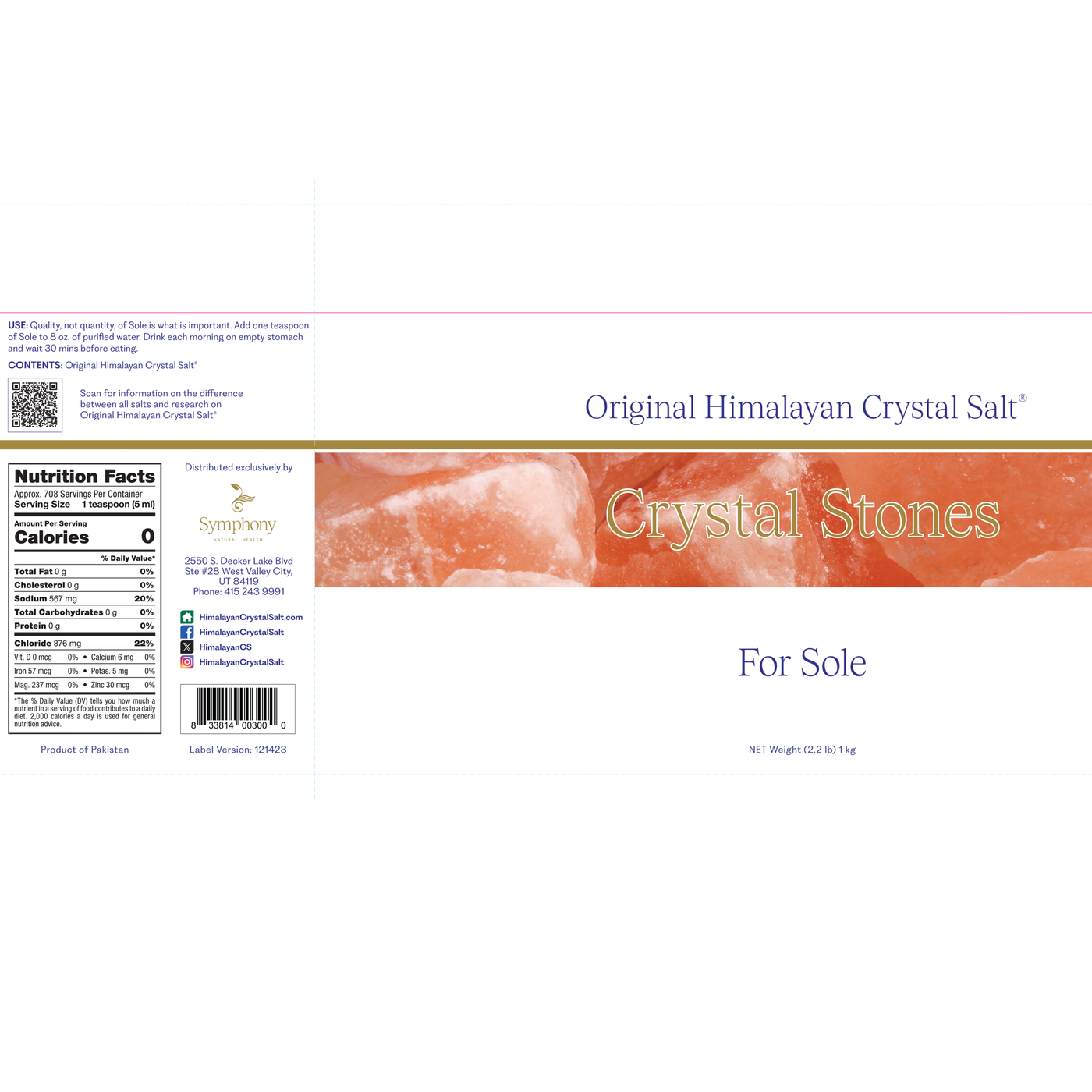 Himalayan Crystal Salt Stones Sole 2.2lb Curated Wellness
