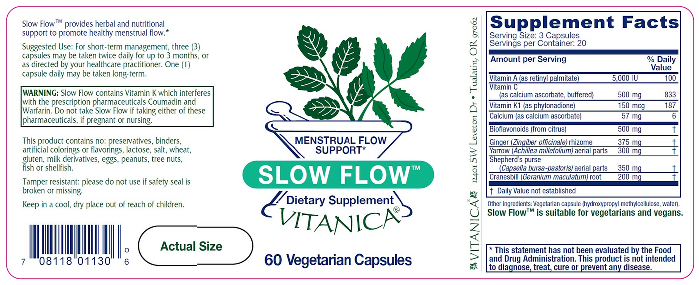 Slow Flow 60 caps Curated Wellness