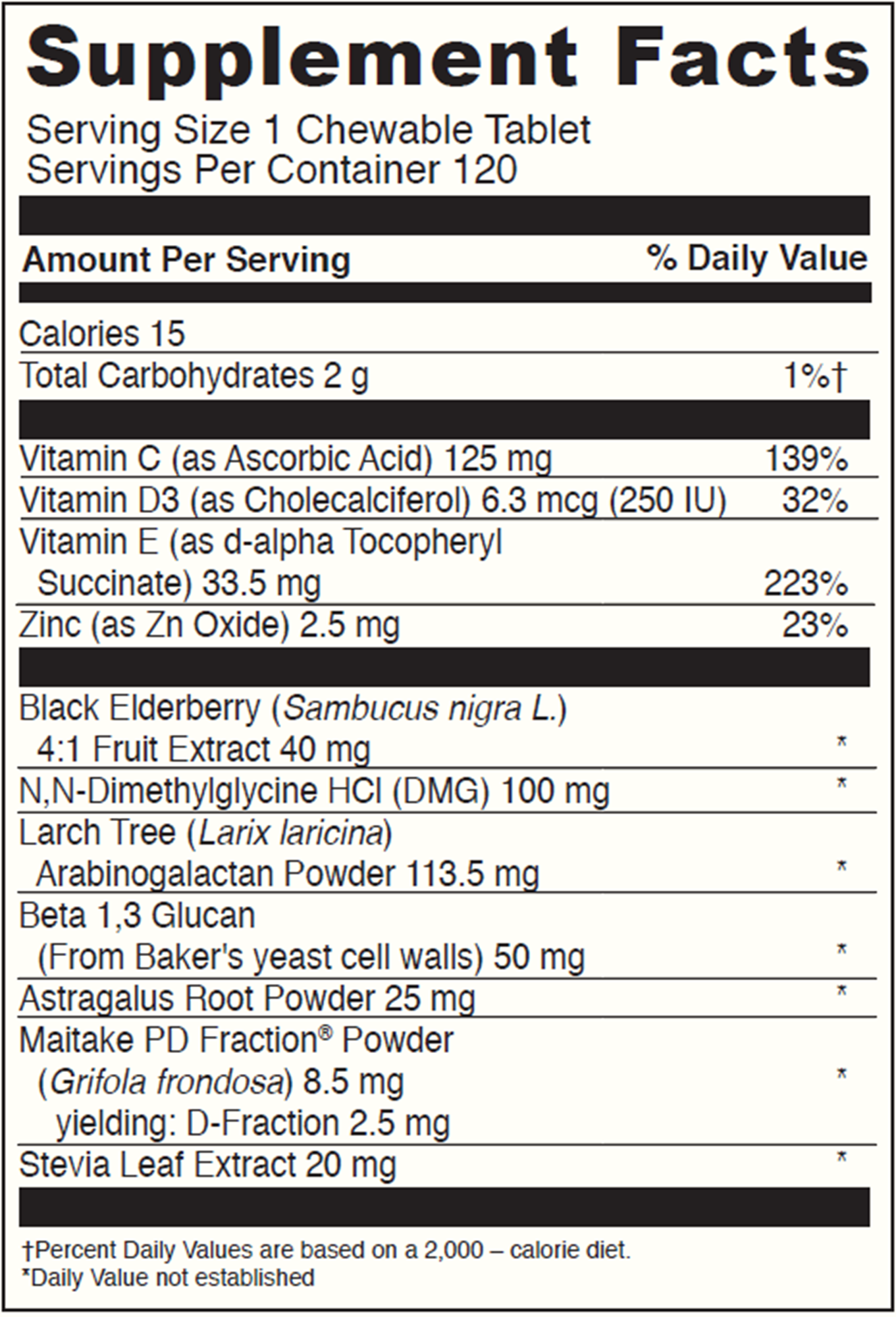 Immuno-DMG w. Elderberry/Vit D3 120 tabs Curated Wellness