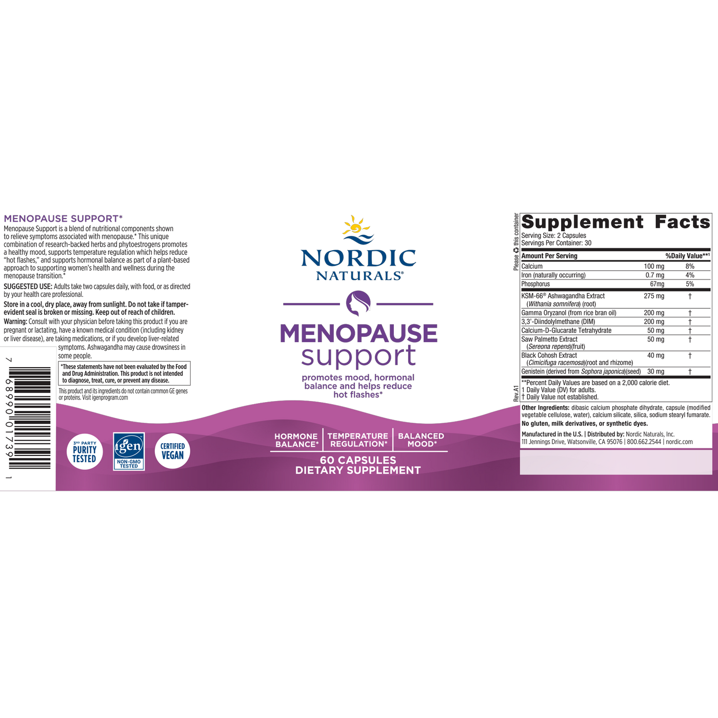 Menopause Support 60c Curated Wellness