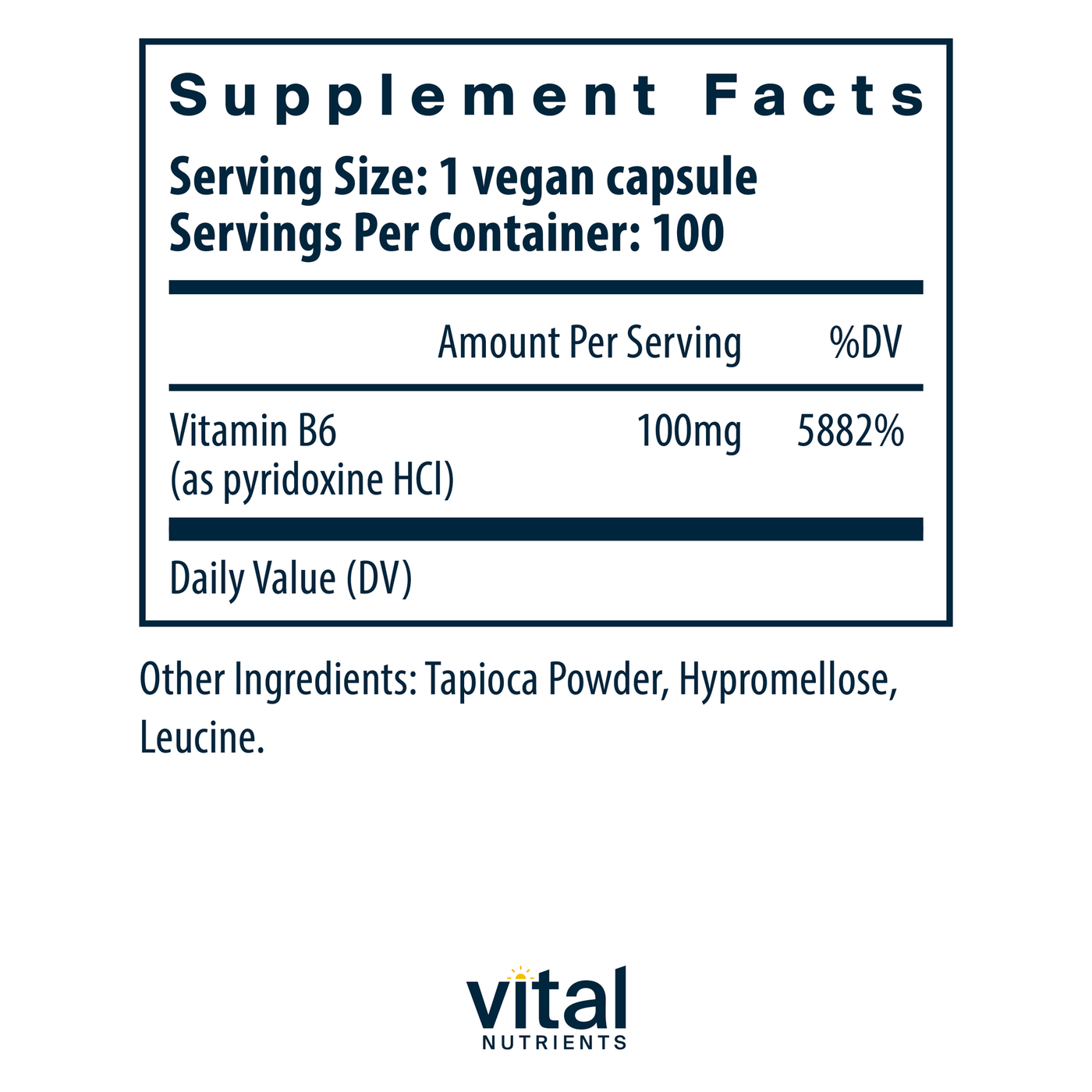 Vitamin B6 100mg 100c Curated Wellness