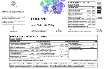 Basic Nutrients 2/Day 60 caps Curated Wellness