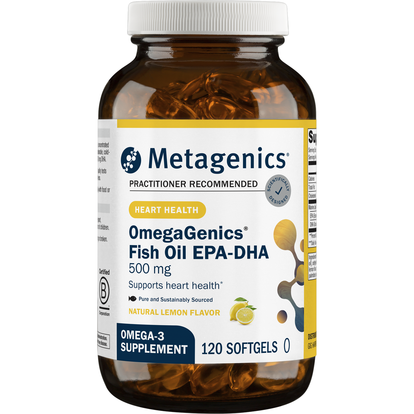 OmegaGenics EPA-DHA 500 Lemon 120gels Curated Wellness