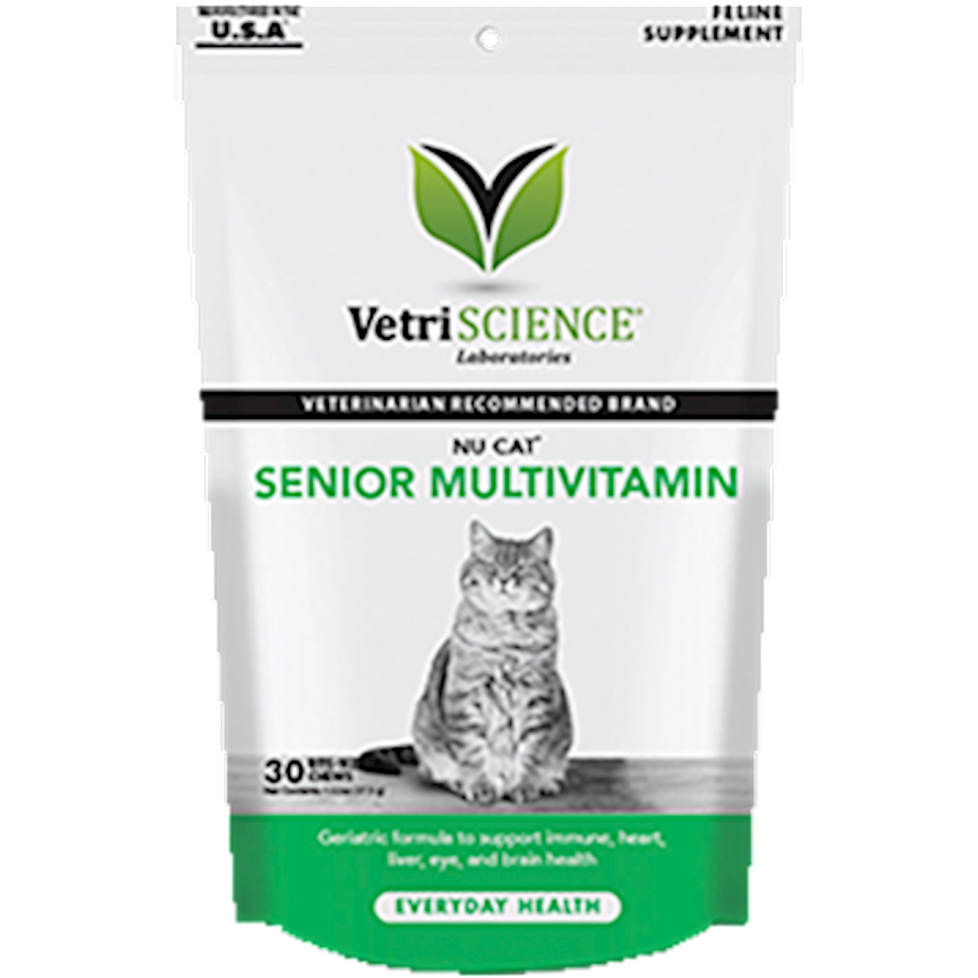 NuCat Senior Cat Multi 30 chew tabs Curated Wellness