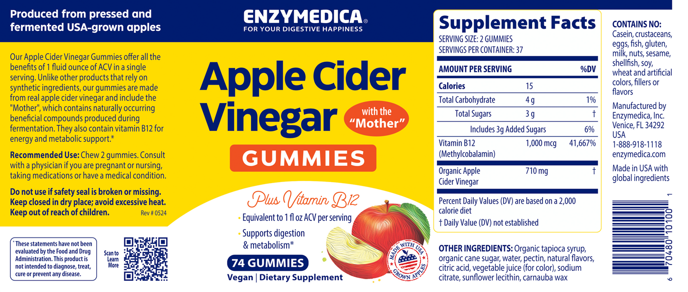 Apple Cider Vinegar Gummies 74 ct Curated Wellness