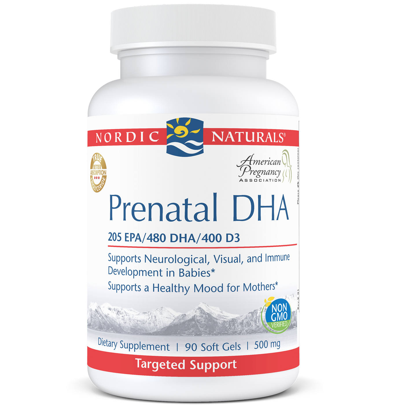 Prenatal DHA 500 mg 90 gels Curated Wellness