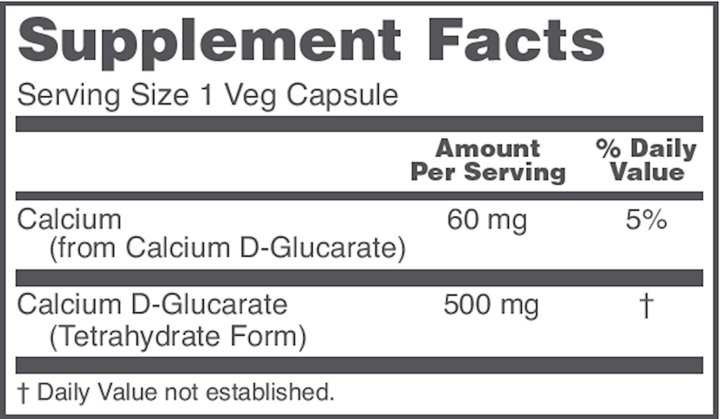 Calcium D-Glucarate 500 mg  Curated Wellness