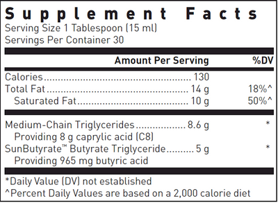 MCT/Butyrate with SunButyrate 15.6 fl oz Curated Wellness