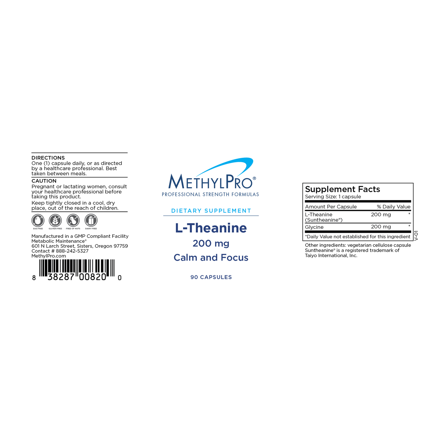 L-Theanine 200 mg 90 cap Curated Wellness