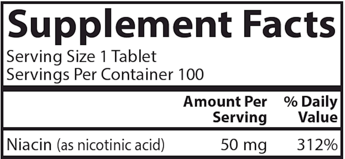 Niacin 50 mg  Curated Wellness