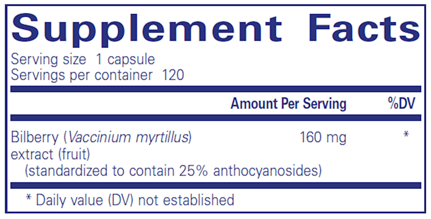 Bilberry 160 mg  Curated Wellness