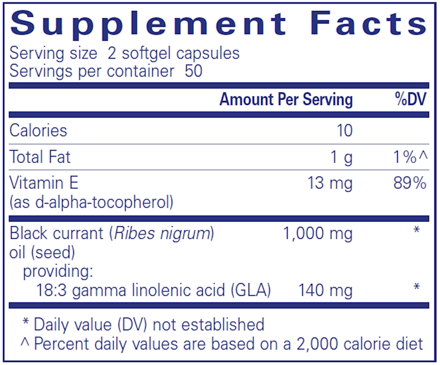 Black Currant Seed Oil 100 gels Curated Wellness