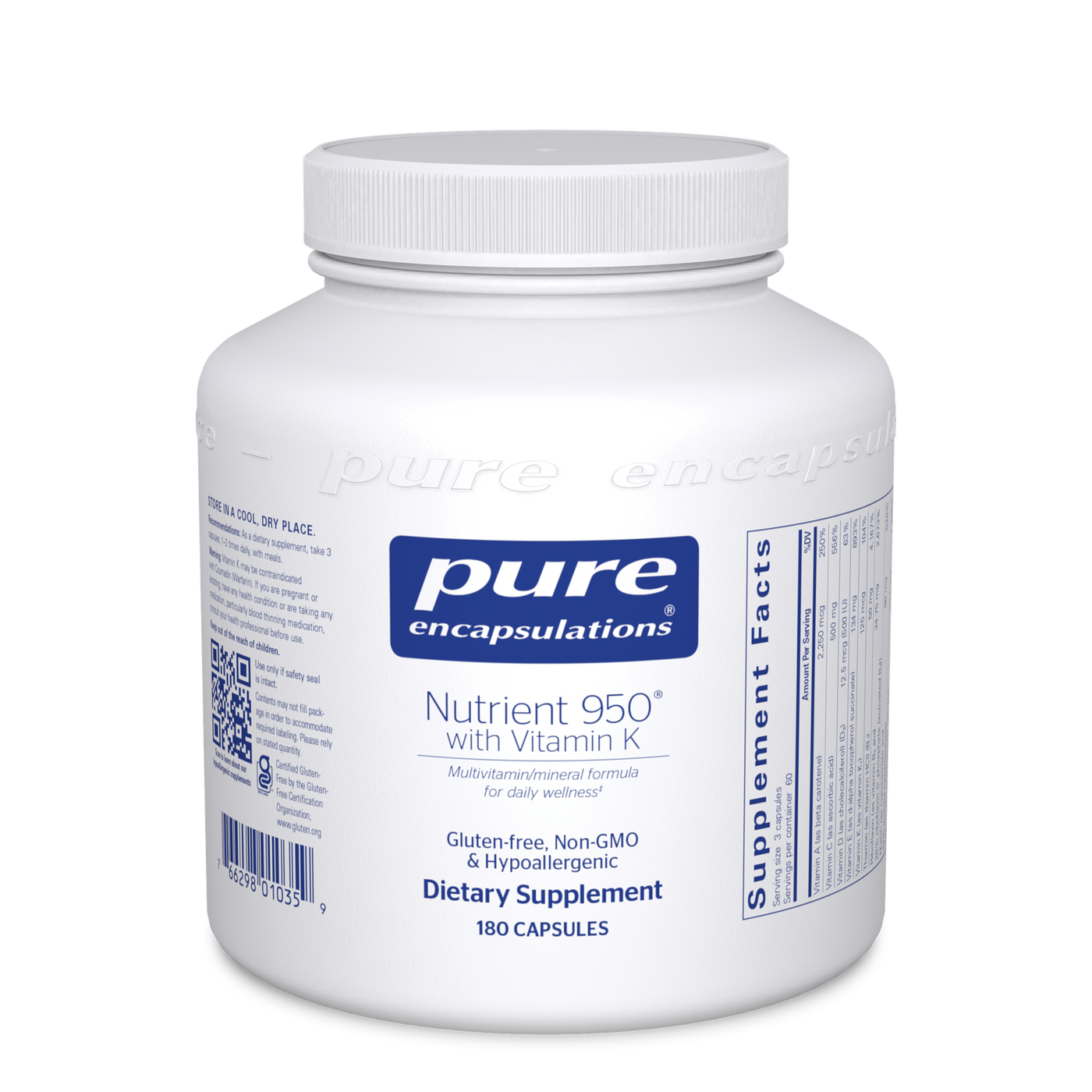 Nutrient 950 with Vitamin K 180 vcaps Curated Wellness