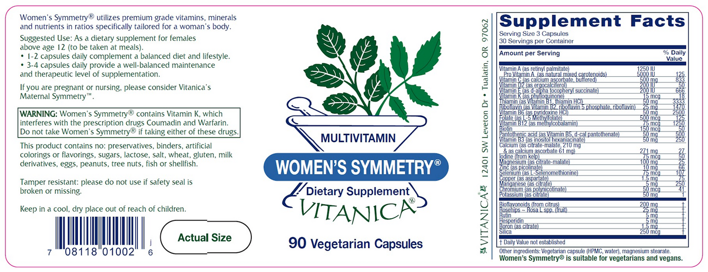 Women's Symmetry 90 vcaps Curated Wellness
