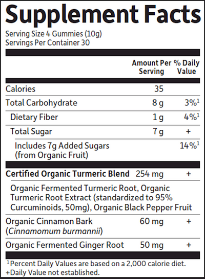 Turmeric Organic 120 gummies Curated Wellness