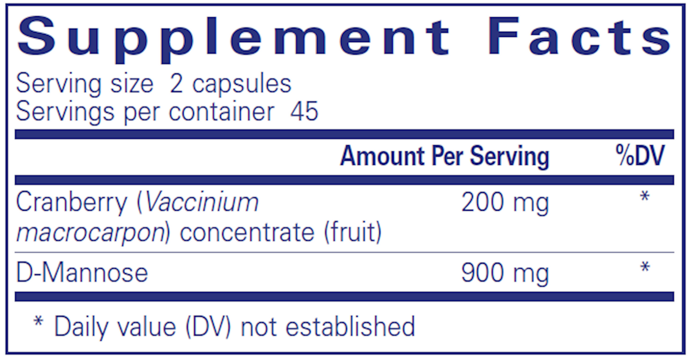 Cranberry/d-Mannose 90 vcaps Curated Wellness