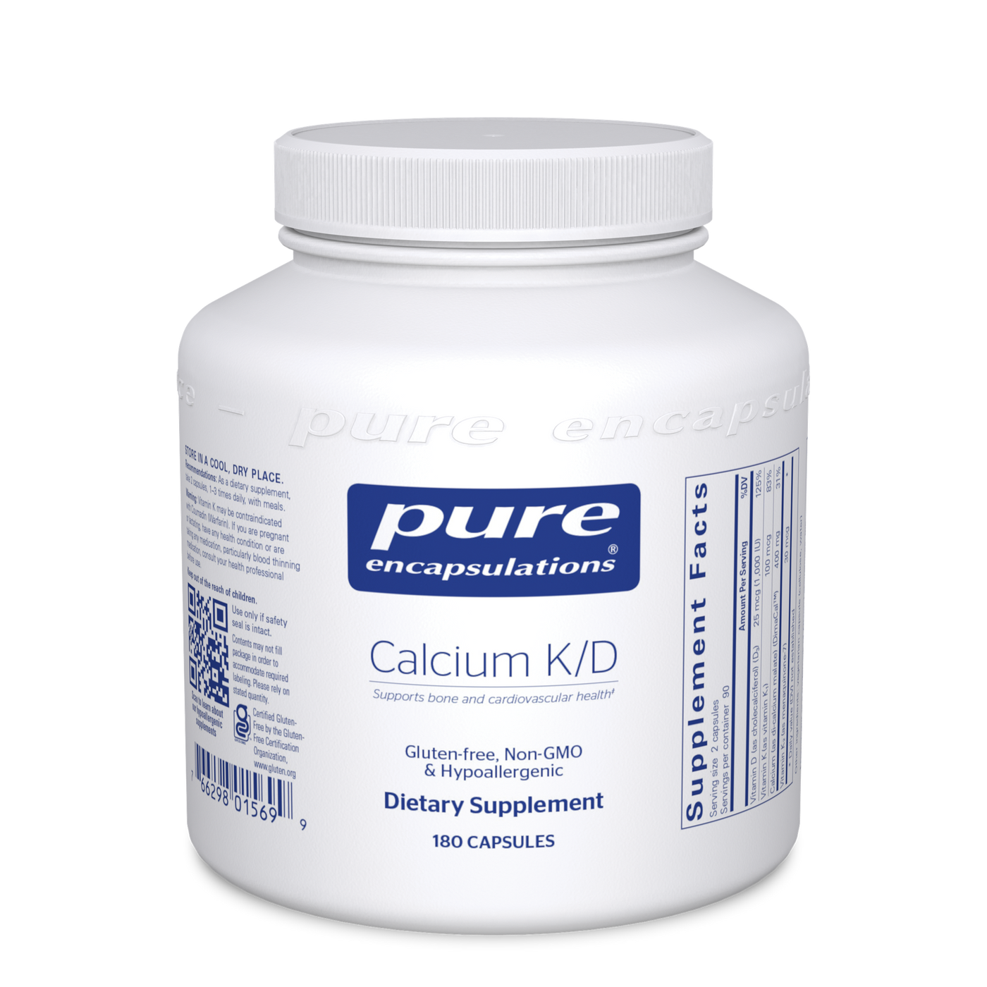 Calcium K/D 180 caps Curated Wellness