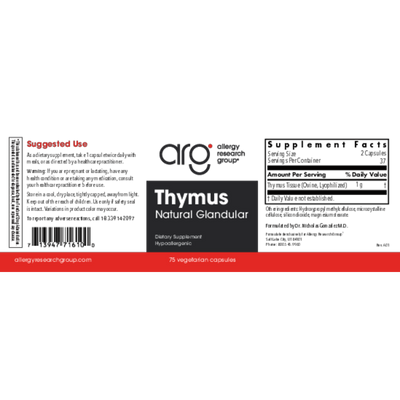 Thymus 75 vcaps Curated Wellness