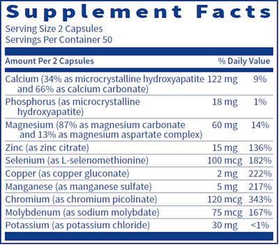 Multi-Mineral Complex w/o Iron 100 caps Curated Wellness