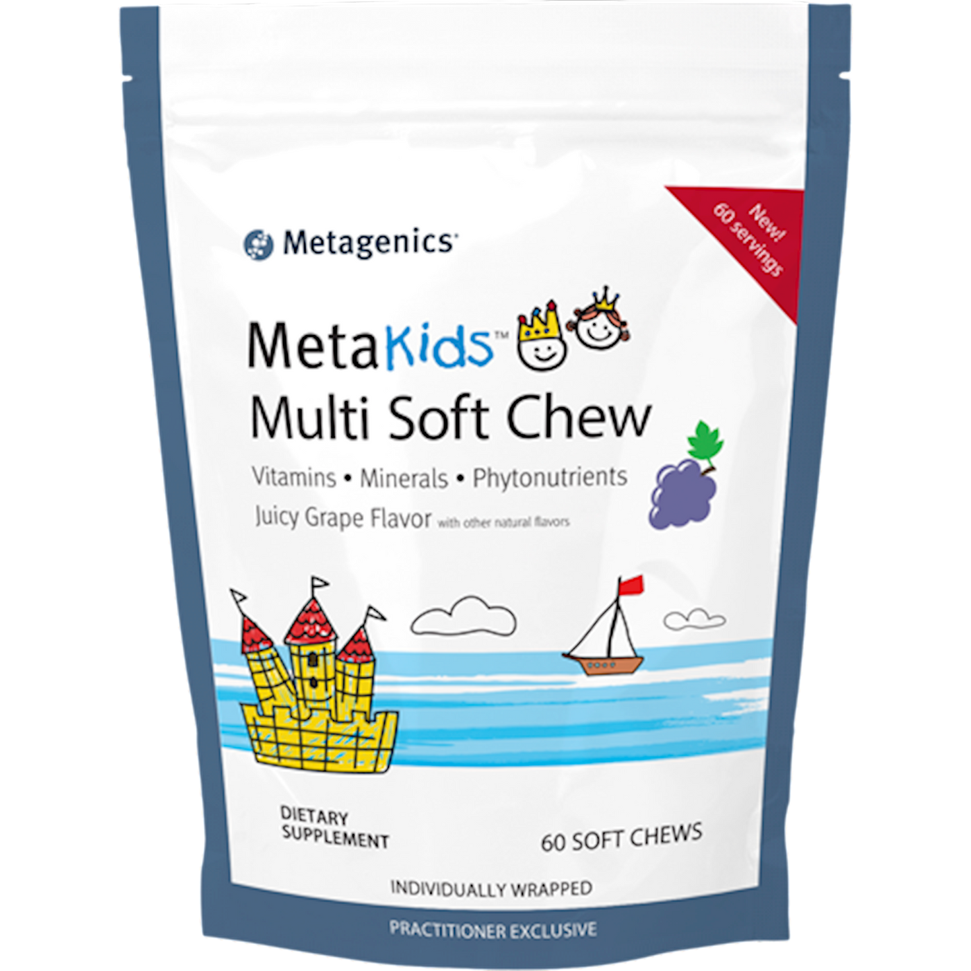MetaKids Multi Soft Chew Grape 60 chews Curated Wellness