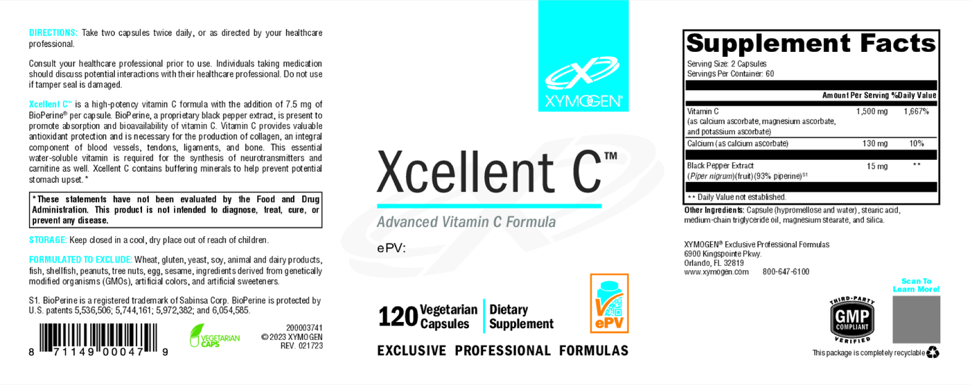 Xcellent C 120 Capsules Curated Wellness