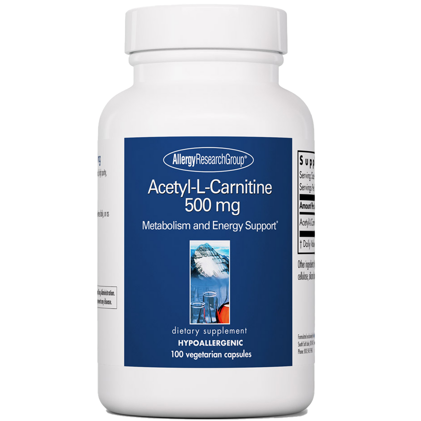 Acetyl-L-Carnitine 500 mg 100 caps Curated Wellness