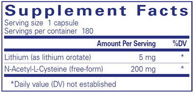 Lithium (orotate) 5 mg 180 vcaps Curated Wellness