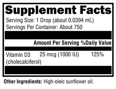 D3 Liquid 1 fl oz Curated Wellness